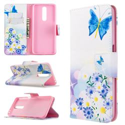 Butterflies Flowers Leather Wallet Case for Xiaomi Redmi K30