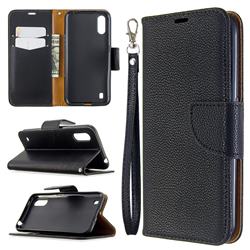 Classic Luxury Litchi Leather Phone Wallet Case for Xiaomi Redmi K30 - Black