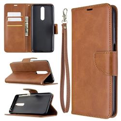Classic Sheepskin PU Leather Phone Wallet Case for Xiaomi Redmi K30 - Brown