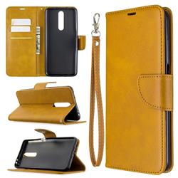 Classic Sheepskin PU Leather Phone Wallet Case for Xiaomi Redmi K30 - Yellow