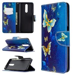 Golden Butterflies Leather Wallet Case for Xiaomi Redmi K30