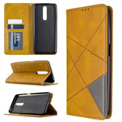 Prismatic Slim Magnetic Sucking Stitching Wallet Flip Cover for Xiaomi Redmi K30 - Yellow