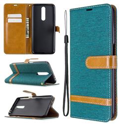 Jeans Cowboy Denim Leather Wallet Case for Xiaomi Redmi K30 - Green
