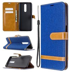 Jeans Cowboy Denim Leather Wallet Case for Xiaomi Redmi K30 - Sapphire