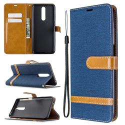 Jeans Cowboy Denim Leather Wallet Case for Xiaomi Redmi K30 - Dark Blue