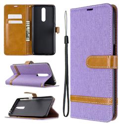 Jeans Cowboy Denim Leather Wallet Case for Xiaomi Redmi K30 - Purple