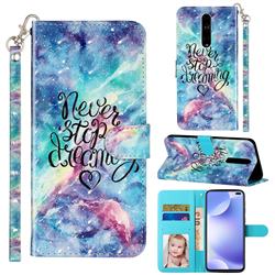 Blue Starry Sky 3D Leather Phone Holster Wallet Case for Xiaomi Redmi K30