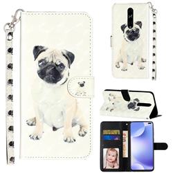 Pug Dog 3D Leather Phone Holster Wallet Case for Xiaomi Redmi K30