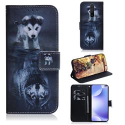 Wolf and Dog PU Leather Wallet Case for Xiaomi Redmi K30