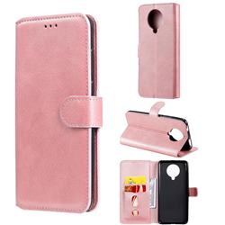 Retro Calf Matte Leather Wallet Phone Case for Xiaomi Redmi K30 Pro - Pink