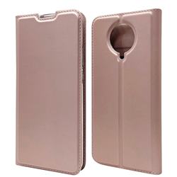 Ultra Slim Card Magnetic Automatic Suction Leather Wallet Case for Xiaomi Redmi K30 Pro - Rose Gold
