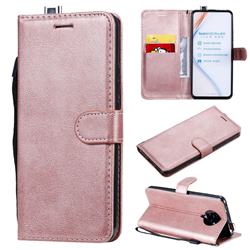 Retro Greek Classic Smooth PU Leather Wallet Phone Case for Xiaomi Redmi K30 Pro - Rose Gold