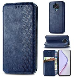 Ultra Slim Fashion Business Card Magnetic Automatic Suction Leather Flip Cover for Xiaomi Redmi K30 Pro - Dark Blue