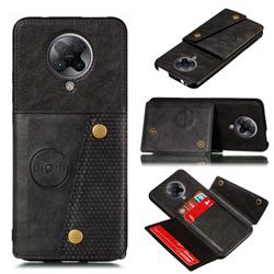 Retro Multifunction Card Slots Stand Leather Coated Phone Back Cover for Xiaomi Redmi K30 Pro - Black