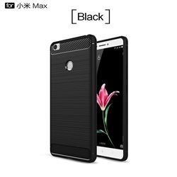 Luxury Carbon Fiber Brushed Wire Drawing Silicone TPU Back Cover for Xiaomi Mi Max (Black)