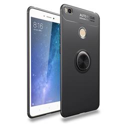 Auto Focus Invisible Ring Holder Soft Phone Case for Xiaomi Mi Max 2 - Black
