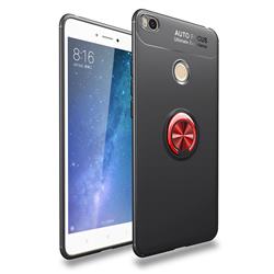 Auto Focus Invisible Ring Holder Soft Phone Case for Xiaomi Mi Max 2 - Black Red