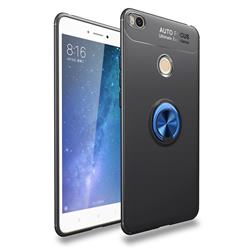 Auto Focus Invisible Ring Holder Soft Phone Case for Xiaomi Mi Max 2 - Black Blue
