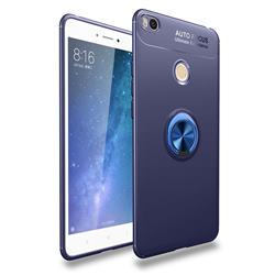 Auto Focus Invisible Ring Holder Soft Phone Case for Xiaomi Mi Max 2 - Blue