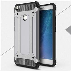 King Kong Armor Premium Shockproof Dual Layer Rugged Hard Cover for Xiaomi Mi Max 2 - Silver Grey