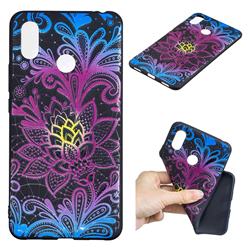 Colorful Lace 3D Embossed Relief Black TPU Cell Phone Back Cover for Xiaomi Mi Max 3