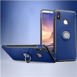 Armor Anti Drop Carbon PC + Silicon Invisible Ring Holder Phone Case for Xiaomi Mi Max 3 - Sapphire