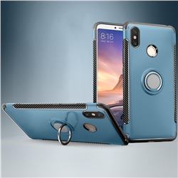 Armor Anti Drop Carbon PC + Silicon Invisible Ring Holder Phone Case for Xiaomi Mi Max 3 - Navy
