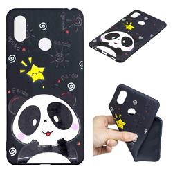 Cute Bear 3D Embossed Relief Black TPU Cell Phone Back Cover for Xiaomi Mi Max 3 Pro