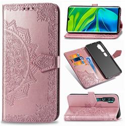 Embossing Imprint Mandala Flower Leather Wallet Case for Xiaomi Mi Note 10 / Note 10 Pro / CC9 Pro - Rose Gold