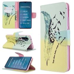 Feather Bird Leather Wallet Case for Xiaomi Mi Note 10 / Note 10 Pro / CC9 Pro