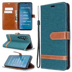 Jeans Cowboy Denim Leather Wallet Case for Xiaomi Mi Note 10 / Note 10 Pro / CC9 Pro - Green