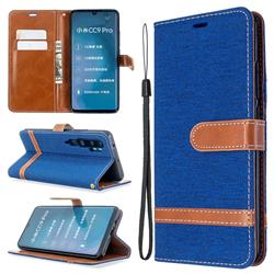 Jeans Cowboy Denim Leather Wallet Case for Xiaomi Mi Note 10 / Note 10 Pro / CC9 Pro - Sapphire