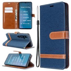 Jeans Cowboy Denim Leather Wallet Case for Xiaomi Mi Note 10 / Note 10 Pro / CC9 Pro - Dark Blue