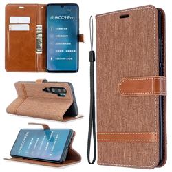 Jeans Cowboy Denim Leather Wallet Case for Xiaomi Mi Note 10 / Note 10 Pro / CC9 Pro - Brown