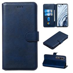 Retro Calf Matte Leather Wallet Phone Case for Xiaomi Mi Note 10 / Note 10 Pro / CC9 Pro - Blue