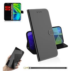 Shining Mirror Like Surface Leather Wallet Case for Xiaomi Mi Note 10 / Note 10 Pro / CC9 Pro - Black
