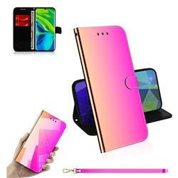 Shining Mirror Like Surface Leather Wallet Case for Xiaomi Mi Note 10 / Note 10 Pro / CC9 Pro - Rainbow Gradient