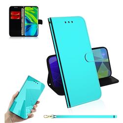 Shining Mirror Like Surface Leather Wallet Case for Xiaomi Mi Note 10 / Note 10 Pro / CC9 Pro - Mint Green