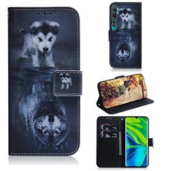 Wolf and Dog PU Leather Wallet Case for Xiaomi Mi Note 10 / Note 10 Pro / CC9 Pro