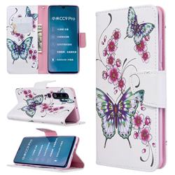 Peach Butterflies Leather Wallet Case for Xiaomi Mi Note 10 / Note 10 Pro / CC9 Pro