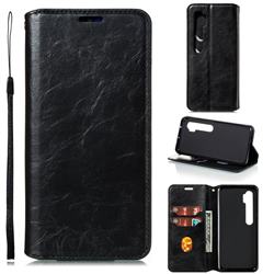 Retro Slim Magnetic Crazy Horse PU Leather Wallet Case for Xiaomi Mi Note 10 / Note 10 Pro / CC9 Pro - Black