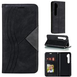 Retro S Streak Magnetic Leather Wallet Phone Case for Xiaomi Mi Note 10 / Note 10 Pro / CC9 Pro - Black