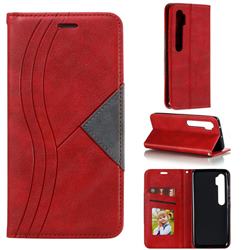 Retro S Streak Magnetic Leather Wallet Phone Case for Xiaomi Mi Note 10 / Note 10 Pro / CC9 Pro - Red