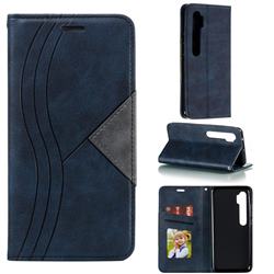 Retro S Streak Magnetic Leather Wallet Phone Case for Xiaomi Mi Note 10 / Note 10 Pro / CC9 Pro - Blue