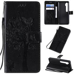 Embossing Butterfly Tree Leather Wallet Case for Xiaomi Mi Note 10 / Note 10 Pro / CC9 Pro - Black