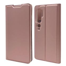 Ultra Slim Card Magnetic Automatic Suction Leather Wallet Case for Xiaomi Mi Note 10 / Note 10 Pro / CC9 Pro - Rose Gold