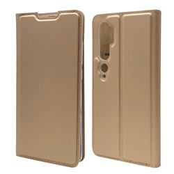 Ultra Slim Card Magnetic Automatic Suction Leather Wallet Case for Xiaomi Mi Note 10 / Note 10 Pro / CC9 Pro - Champagne