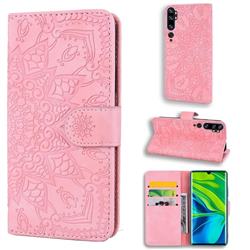 Retro Embossing Mandala Flower Leather Wallet Case for Xiaomi Mi Note 10 / Note 10 Pro / CC9 Pro - Pink