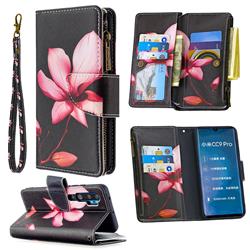 Lotus Flower Binfen Color BF03 Retro Zipper Leather Wallet Phone Case for Xiaomi Mi Note 10 / Note 10 Pro / CC9 Pro