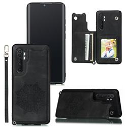 Luxury Mandala Multi-function Magnetic Card Slots Stand Leather Back Cover for Xiaomi Mi Note 10 Lite - Black